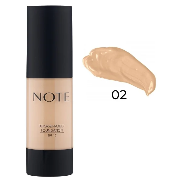 Note Detox & Protect Spf 15 02 Natural Beige 30 Ml Likit Fondöten - Görsel 5