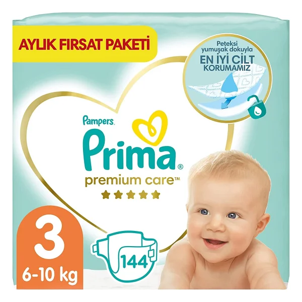 Prima Premium Care 3 Numara Midi 144'lü Bebek Bezi - Görsel 6