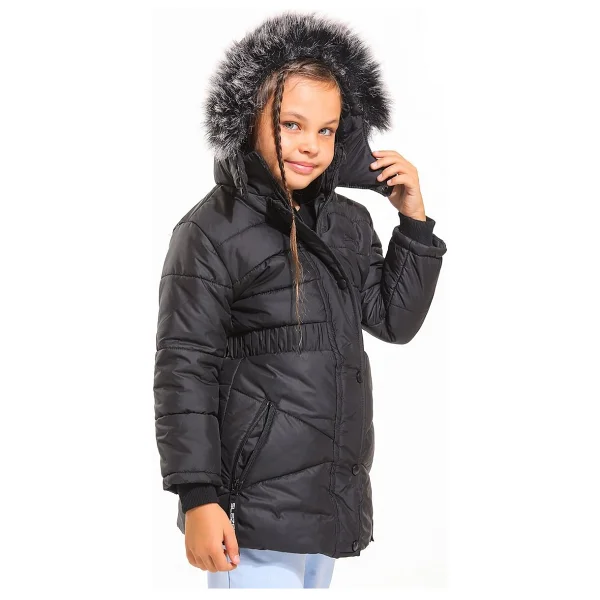 Slazenger Candy Kapüşonlu Siyah Çocuk Şişme Mont - Görsel 2