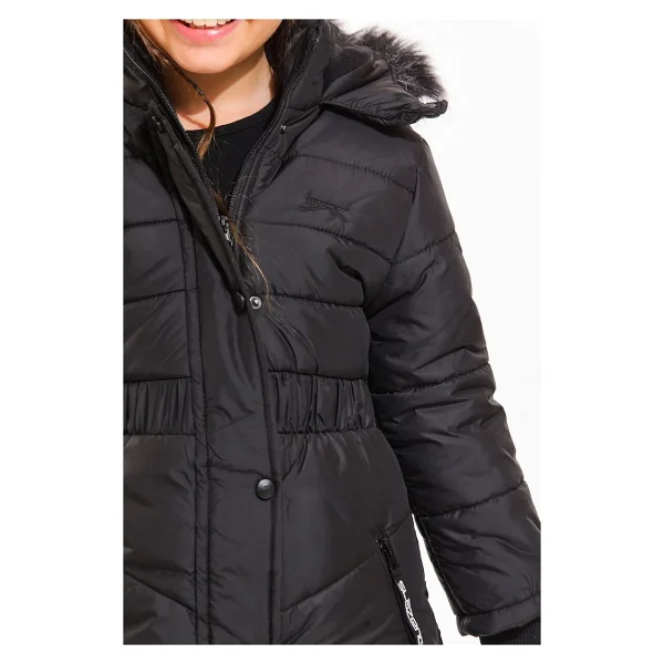 Slazenger Candy Kapüşonlu Siyah Çocuk Şişme Mont - Görsel 5