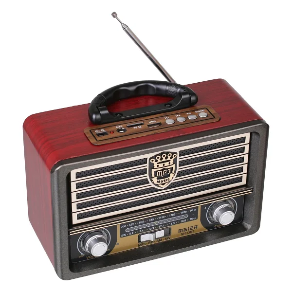 Meier M-113bt Krem USB Sd Mp3 Şarjlı Bluetooth Nostaljik Radyo - Görsel 5