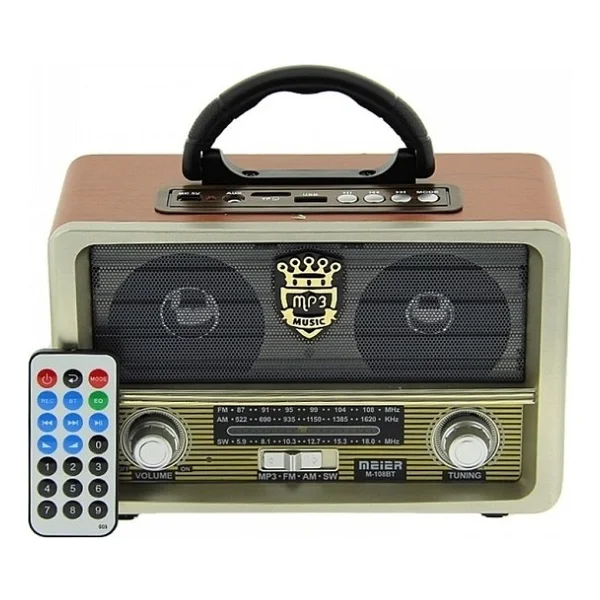 Meier M-113bt Krem USB Sd Mp3 Şarjlı Bluetooth Nostaljik Radyo - Görsel 6