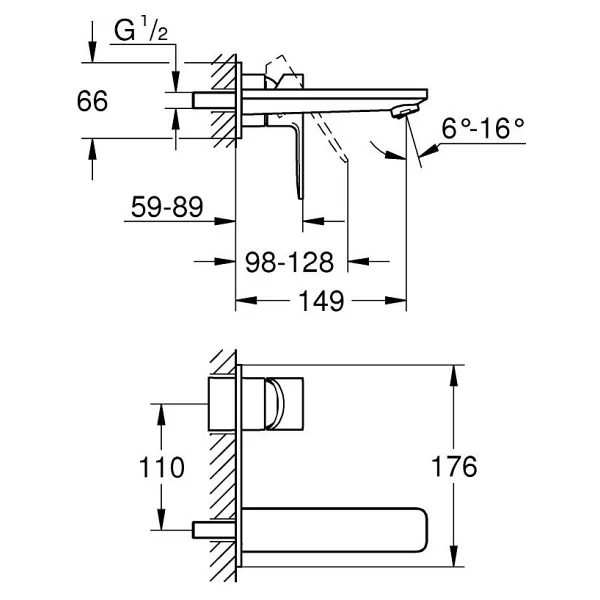 Grohe Lineare New M 19409001 Krom İki Delikli Lavabo Bataryası - Görsel 2