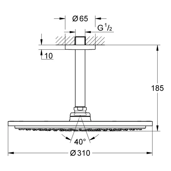 Grohe Rainshower Cosmopolitan 310 26067 Tepe Duşu - Görsel 2