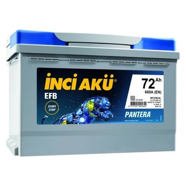 İnci Pantera Start-Stop Efb 12 V 72 Ah 680 Cca Akü - Görsel 2