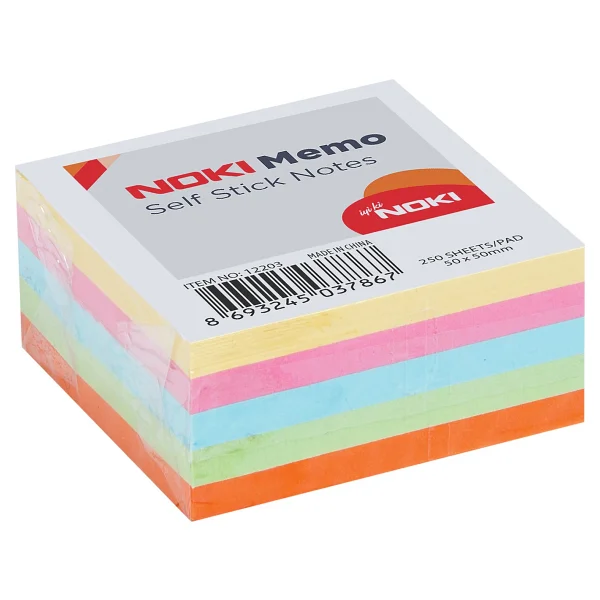 Noki Memo Yapışkanlı Not Kağıdı 250 Adet Pastel Renkli 50 X 50 Mm Ofis Ve Okul İçin - Görsel 2