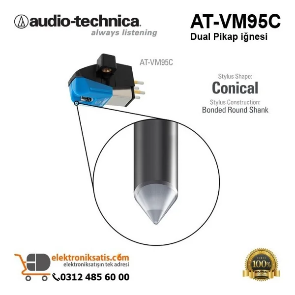 Audio Technica At-Vm95c Dual Pikap İğnesi - Görsel 4