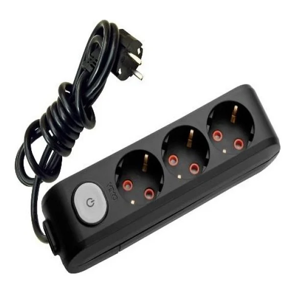 Viko Multi-let 90137301 Topraklı Anahtarlı Siyah 1 m 3'lü Priz