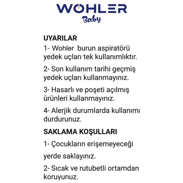 Wohler Baby Burun Aspiratörü Yedek Uç - Ekstra Yumuşak, Bpa İçermez, Tek Kullanımlık Silikon, 10'lu Paket, Manuel Ve Taşınabilir Kullanım - Görsel 5