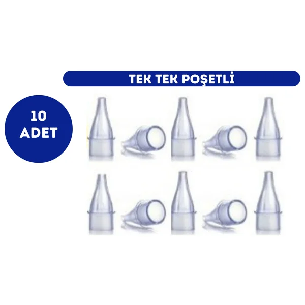 Wohler Baby Burun Aspiratörü Yedek Uç - Ekstra Yumuşak, Bpa İçermez, Tek Kullanımlık Silikon, 10'lu Paket, Manuel Ve Taşınabilir Kullanım - Görsel 2