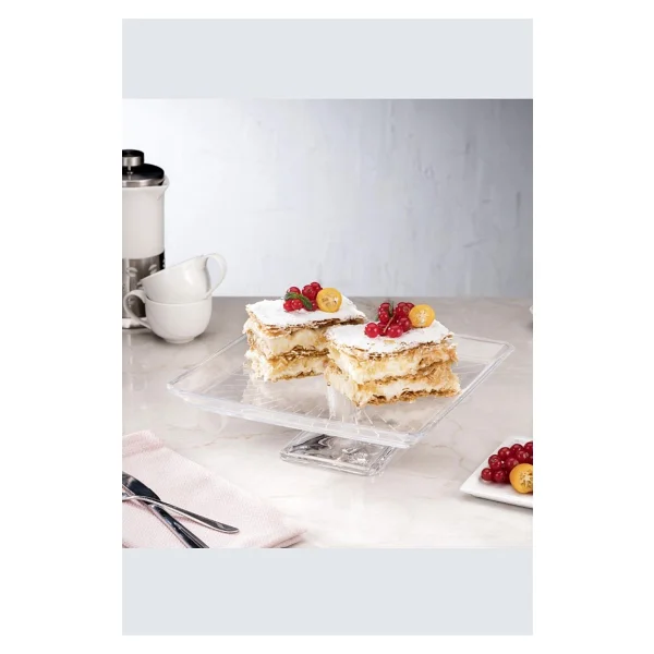 Paşabahçe Madlen 950007 24 Cm Kare Ayaklı Servis Tabağı - Görsel 2