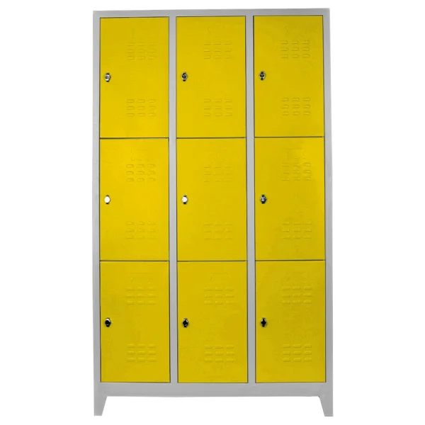 Jessan Ofis Standart 9'lu Gri-Sarı Soyunma Dolabı - Görsel 2