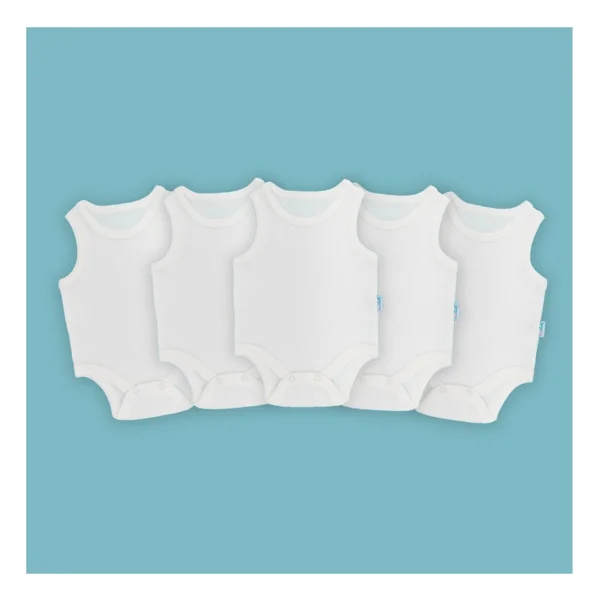 Novibaby 5'li Bebek Atlet Body Zıbın Çıtçıtlı Ekru 100% Pamuk 3-6 Ay - Görsel 7