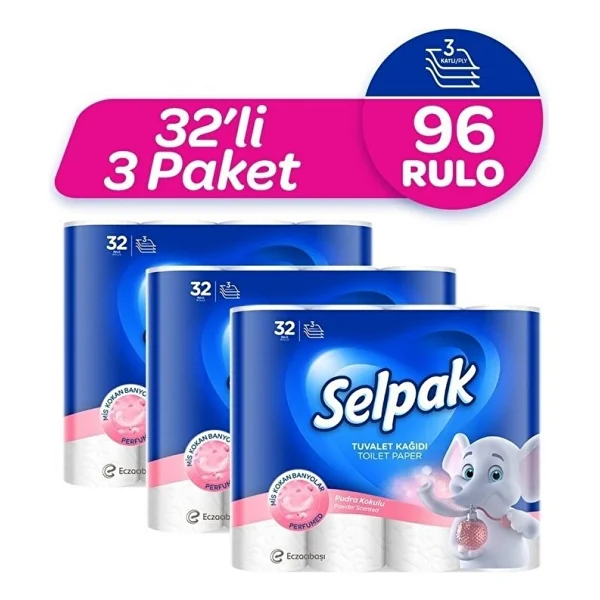Selpak Pudra Kokulu 3 Katlı 96'lı Tuvalet Kağıdı - Görsel 5