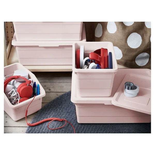 Ikea Pembe Kapaklı Saklama Kutusu Sockerbıt 19x26x15 Cm - Görsel 5
