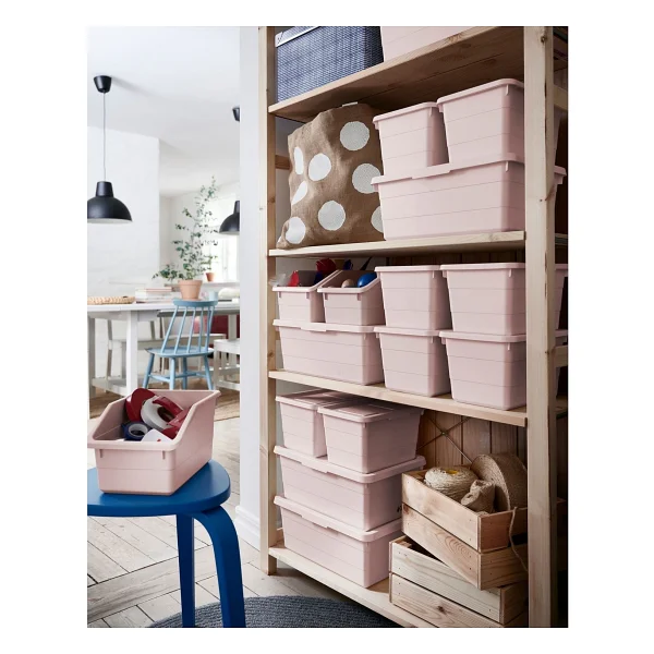 Ikea Pembe Kapaklı Saklama Kutusu Sockerbıt 19x26x15 Cm - Görsel 6