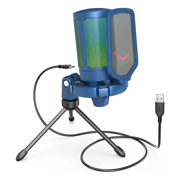 Fifine Ampligame A6v Mavi RGB USB Yayıncı Mikrofonu - Görsel 7