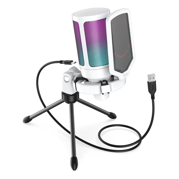Fifine Ampligame A6v Mavi RGB USB Yayıncı Mikrofonu - Görsel 8