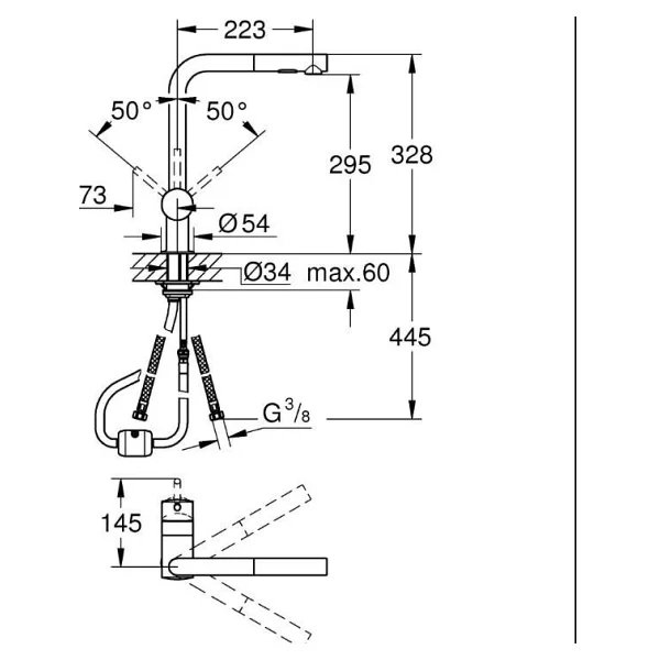 Grohe Minta 30274al0 Brushed Hard Graphite Tek Kumandalı Mutfak Bataryası - Görsel 3