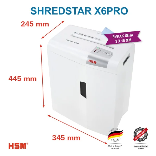 Hsm Shredstar X6 Pro Evrak İmha Makinesi - Görsel 3