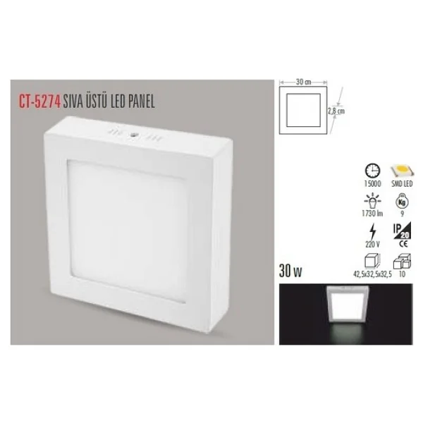 Cata Ct-5274 30 W Gün Işığı LED Panel Armatür - Görsel 5