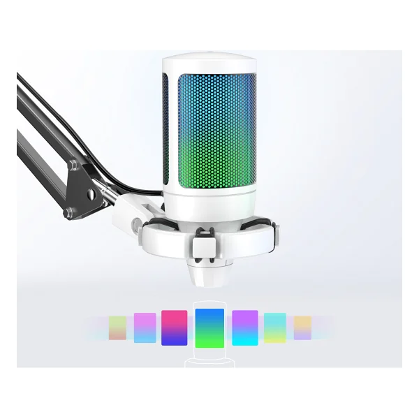 Fifine Ampligame A6t Beyaz RGB USB Yayıncı Mikrofonu - Görsel 2