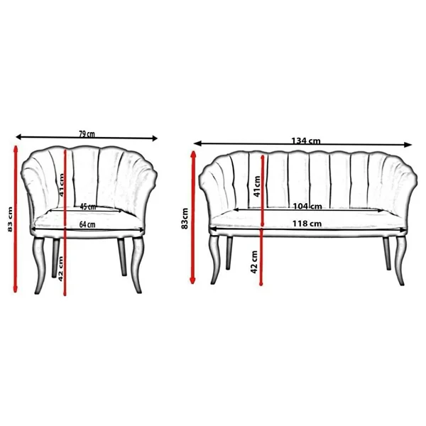 Trend Yolla Gelsin Balkon, Salon, Ofis, Cafe Koltuk Takımı 2+1+1 Papatya Çay Seti - Krem - Görsel 3