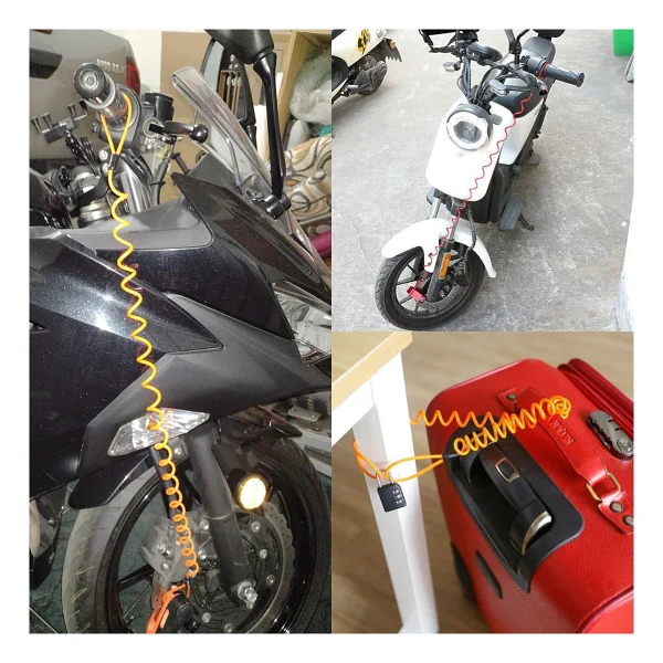 Knmaster Motosiklet Disk Fren Kilidi Hatırlatma Kablosu - Kırmızı - Görsel 4