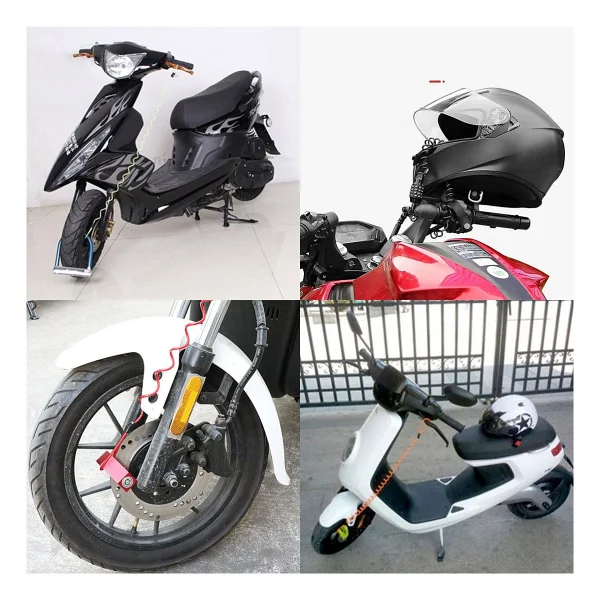 Knmaster Motosiklet Disk Fren Kilidi Hatırlatma Kablosu - Kırmızı - Görsel 5