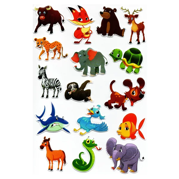 Limmy Sticker Kabartmalı A4 Boyutunda Stiker Defter, Planlayıcı Etiket, -(Lim093) - Orman Hayvanları - Görsel 2