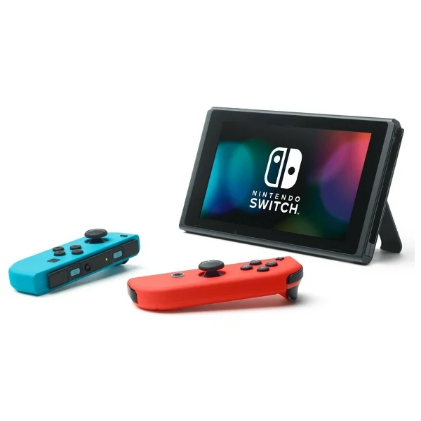 Nintendo Switch Konsol Neon Red Blue Joy / Con - Yeni V2 Model + Mario Kart 8 Deluxe Oyunu - Görsel 2