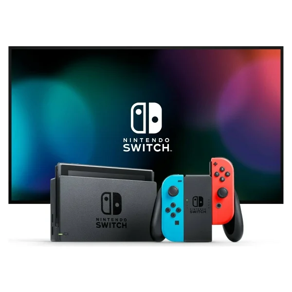 Nintendo Switch Konsol Neon Red Blue Joy / Con - Yeni V2 Model + Mario Kart 8 Deluxe Oyunu - Görsel 3