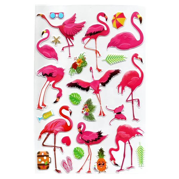 Limmy Sticker Kabartmalı A4 Boyutunda Stiker Defter, Planlayıcı Etiket, -(Lım209) - Flamingo - Görsel 2