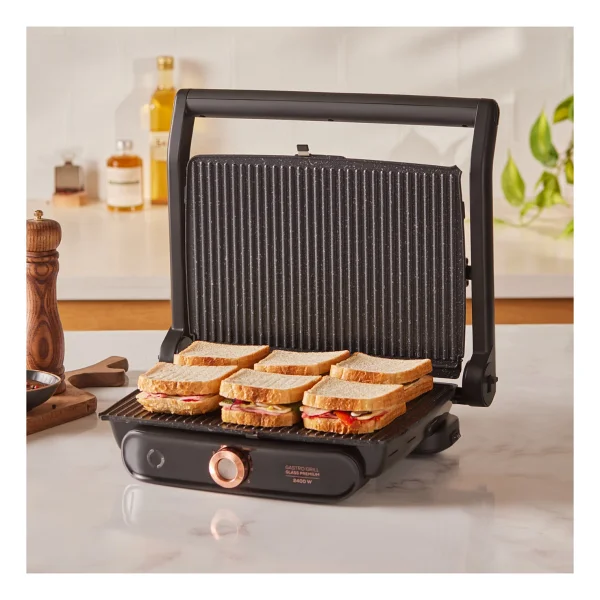 Karaca Gastro Grill Glass Premium 2400 W Mat Siyah Tost Makinesi - Görsel 2