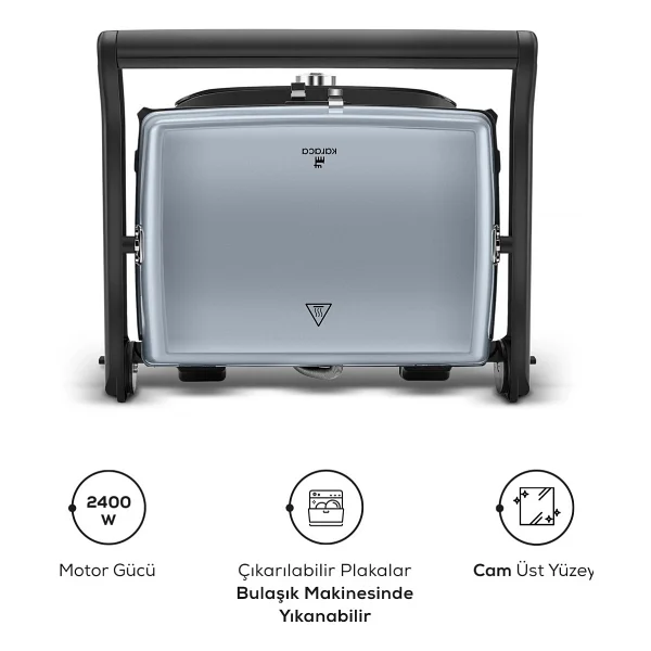 Karaca Gastro Grill Glass Premium 2400 W Tost Makinesi - Görsel 6