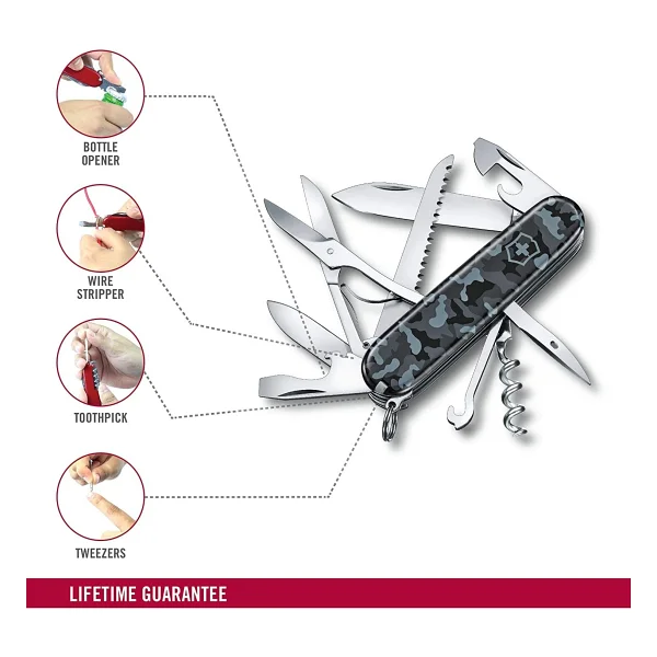 Victorinox Huntsman 1.3713.942 Mavi Kamuflaj 15 Fonksiyonlu Çok Amaçlı Çakı - Görsel 3