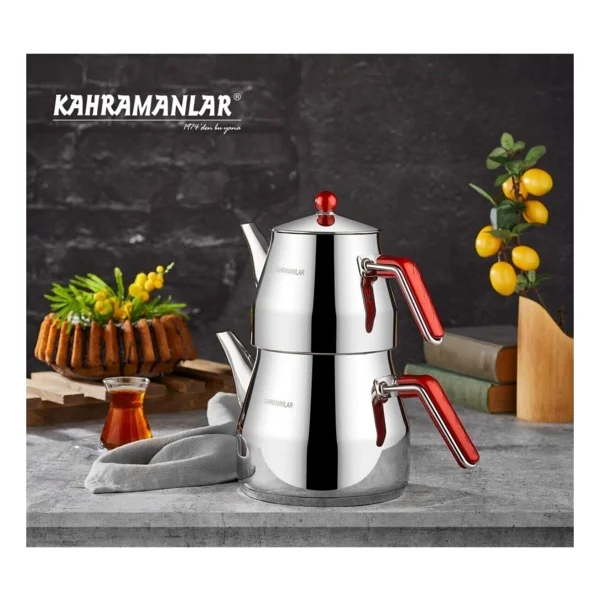 Kahramanlar Prizma Orta Boy Çelik Çaydanlık - Görsel 8