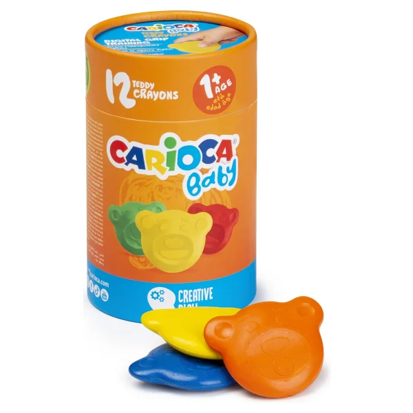 Carioca Teddy Şekilli Kirletmeyen 12'li Mum Boya - Görsel 2