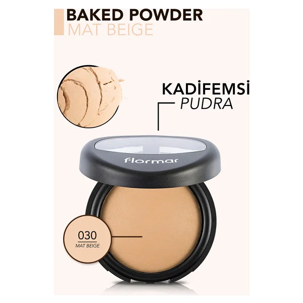 Flormar Yüksek Pigmentli & Yarı Mat Bitişli Fırınlanmış 030 Mat Beige 9 Gr Kompakt Pudra - Görsel 6