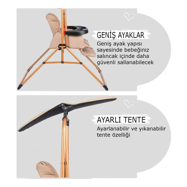 Baby Home 850 Cup Mama Sandalyesi Ve Bebek Salıncağı - Görsel 2