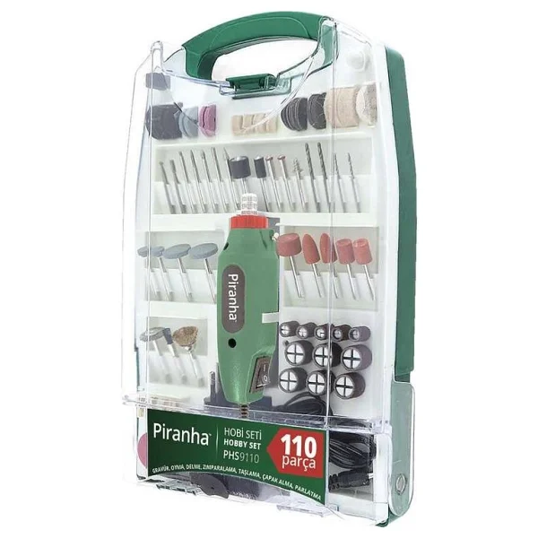 Piranha 110 Parça Mini Taşlama Gravür Seti - Görsel 3