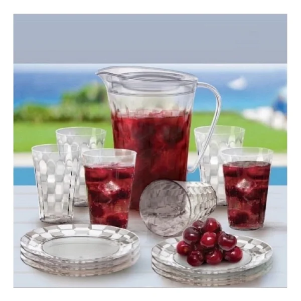 Tupperware Pırlanta Sürahi Bardak Set Şeffaf Sürahi 2 Lt 2 X Bardak - Görsel 4