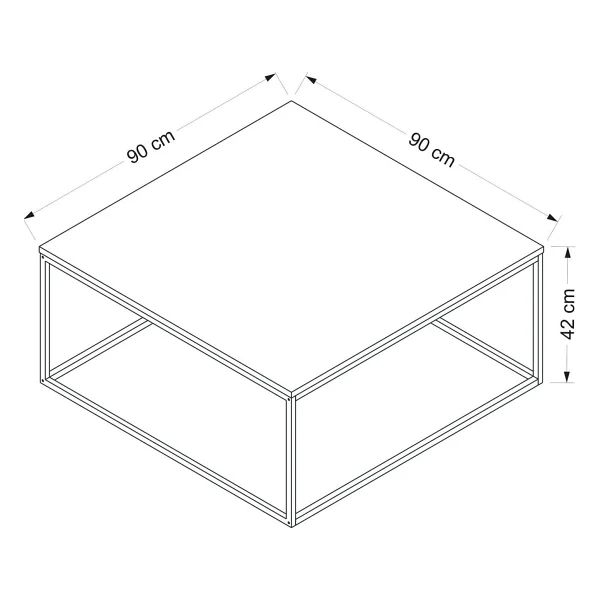 Minar Loni Metal Ayaklı Orta Sehpa - Dore - Görsel 5