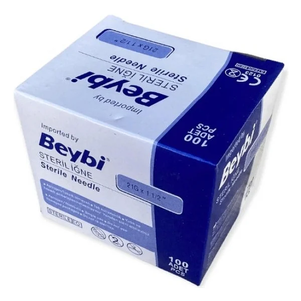 Beybi 21g X 11/2 Steril Yeşil İğne Ucu 100 Adet - 6 Paket - Görsel 3