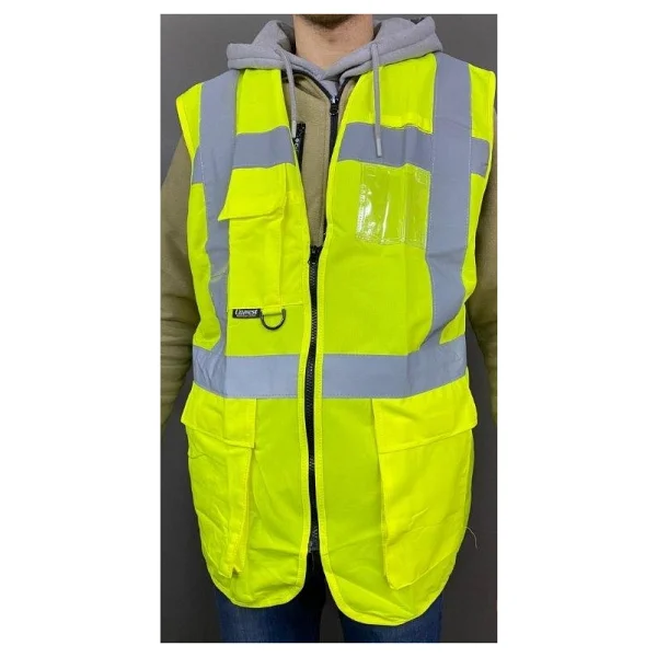 Uniwest Sarı Mühendis Reflektörlü Ikaz Yeleği (L Beden) - Neon Sarı - Görsel 6