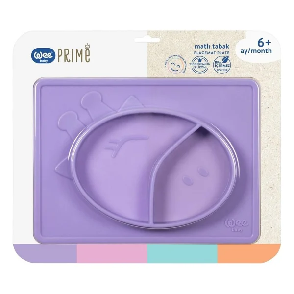 Wee Baby 925 Prime Silikon Matlı Tabak Mor - Görsel 4
