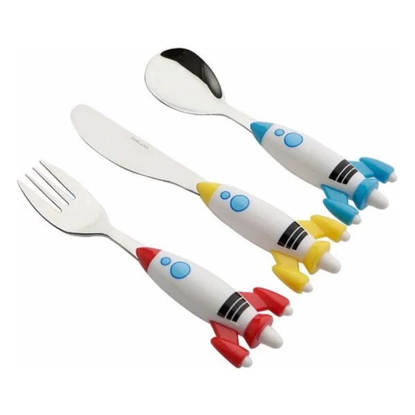 Porland Mini Rocket 3 Parça Çocuk Çatal Kaşık Bıçak Takımı - Görsel 8