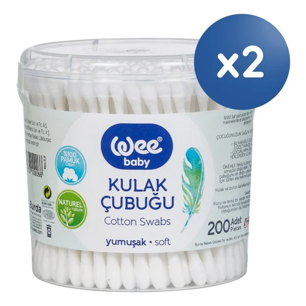 Wee Baby Kulak Temizleme Çubuğu Seti ( 200x2 400 Adet) - Görsel 7