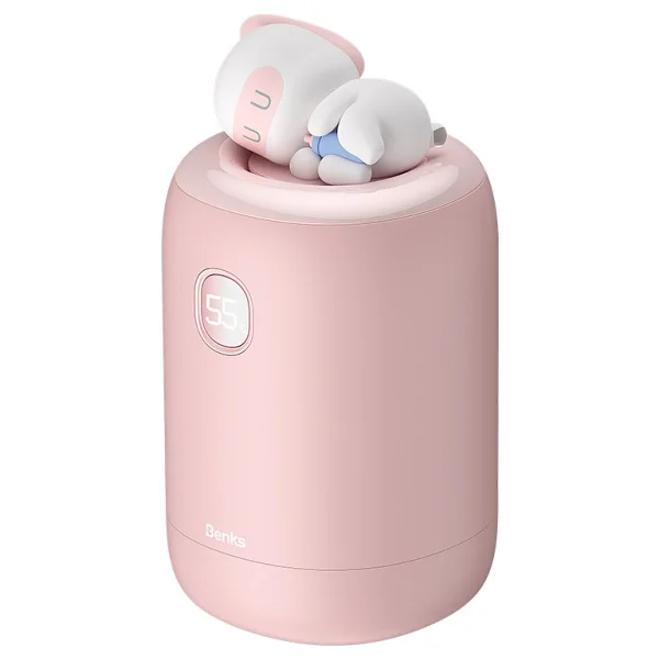 Benks NS03 10000 mAh Dijital Ekran El Isıtıcı Özellikli Pembe Hızlı Şarj Powerbank