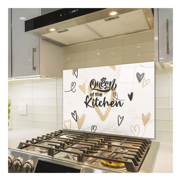 Decorita Cam Ocak Arkası Koruyucu Queen Of The Kitchen - Krem - 52 X 60 Cm - Görsel 6